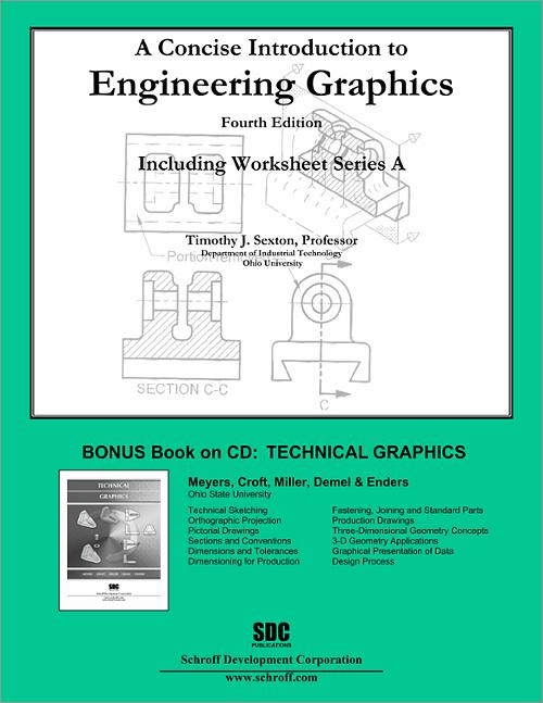 A Concise Introduction to Engineering Graphics Including Worksheet Series A Fourth Edition book cover