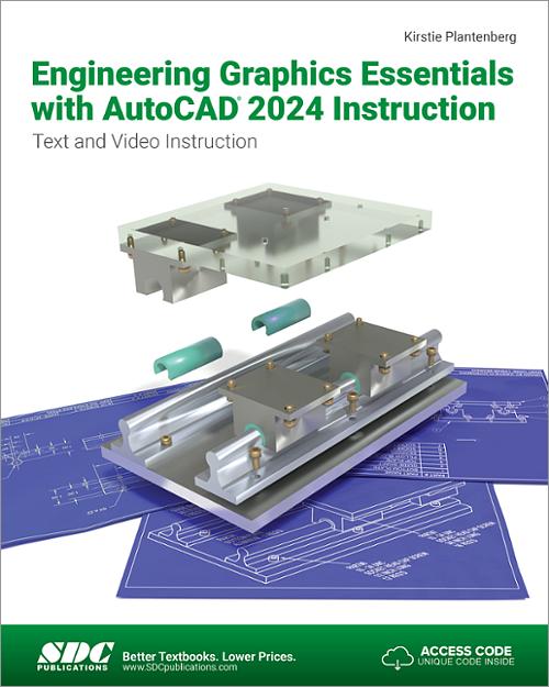 Engineering Graphics Essentials with AutoCAD 2024 Instruction book cover