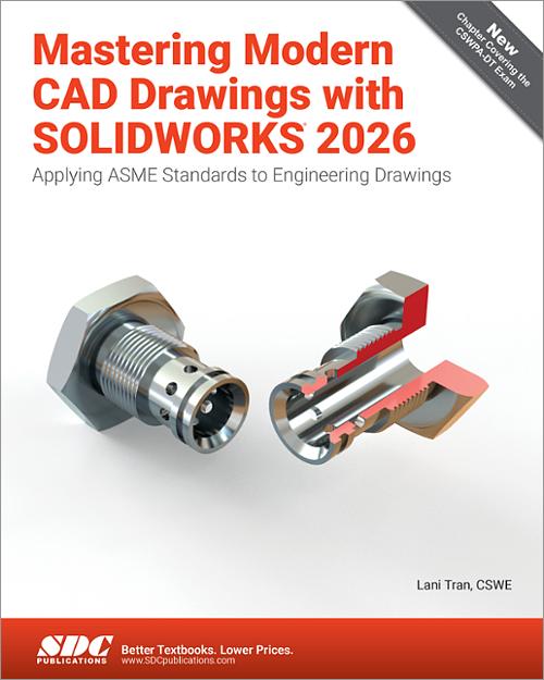 Mastering Modern CAD Drawings with SOLIDWORKS 2026 book cover